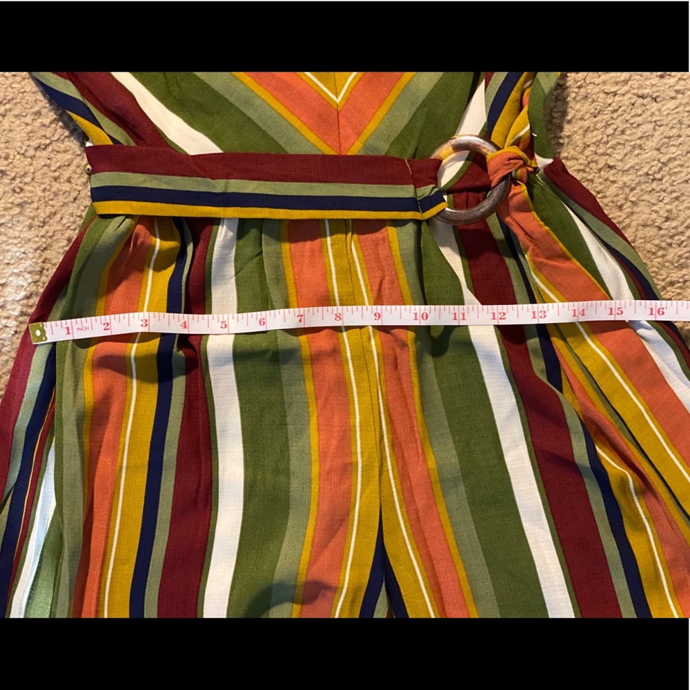 Striped NWOT Crystal Doll wide-leg jumpsuit - Picture 11 of 16